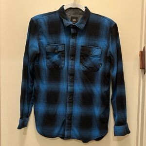 Vans Boys Blue and Black Checkered Shirt